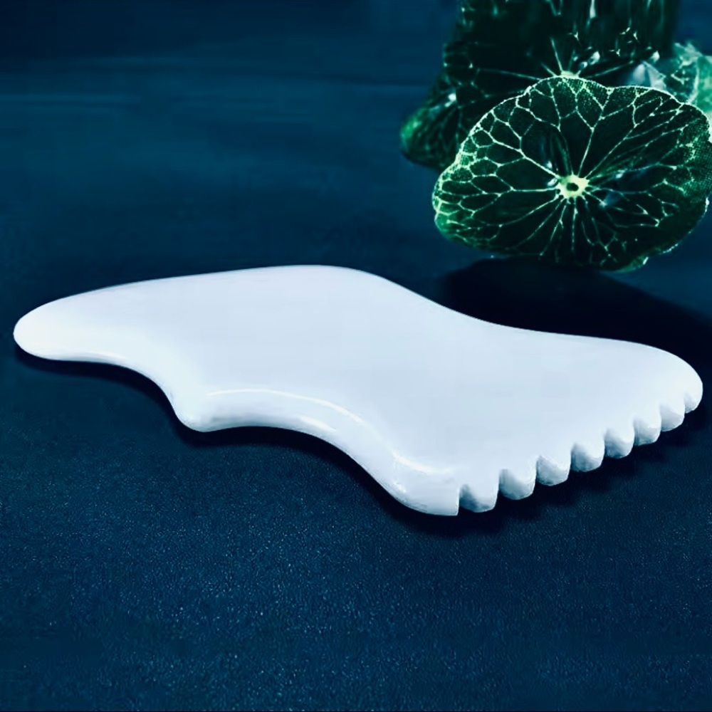 GUA SHA | Facial Massage Tool | Genuine White Jade Stone - Picture 5 of 11